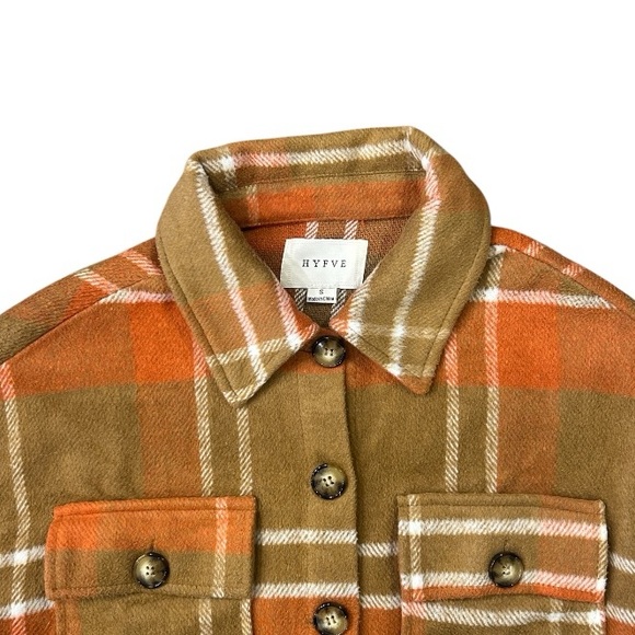 HYFVE Plaid Button Front Long Sleeve Shacket Jacket Women’s Size Small - Picture 10 of 10